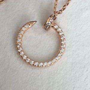 🔱18K rose gold diamond ladies' stud necklace🔱